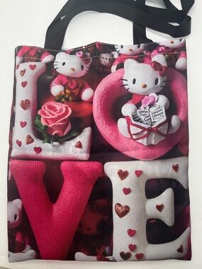 Hello Kitty Pink & White LOVE Graphic Tote